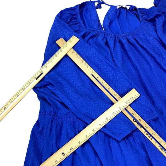 Skies Are Blue Dress Womens 3X Blue Lined Cinched Waist Round Neck Pullover - Picture 8 of 16